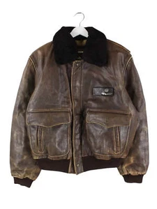 Chaqueta Bomber Chevignon Años 90 Vintage Cuero Marrón L Hombre - Imagen 1 de 7