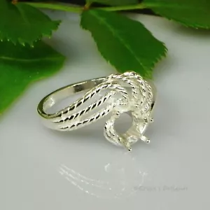 Rundseilwirbel Sterlingsilber vorgekerbt RING Einstellung - Bild 1 von 2