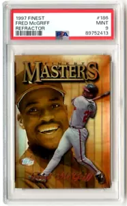 1997 FINEST REFRACTOR #186 FRED MCGRIFF ATLANTA BRAVES PSA 9 POP 3 - Picture 1 of 2