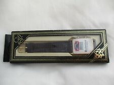 Budweiser King of Beers Digital Wristwatch Black Buckle Band Gold Tone In Box