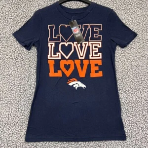 Denver Broncos Shirt Youth Large Navy NFL Short Sleeve Crew Neck Cotton New - Picture 1 of 7