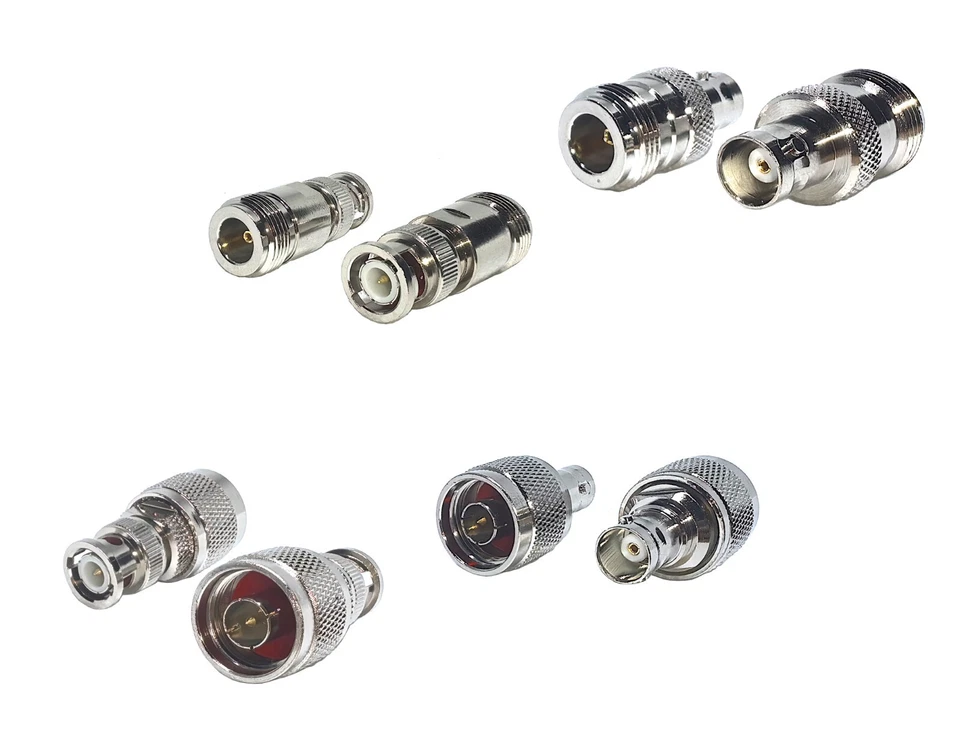 H-2 TECHNIK BNC to N Type Adapter with 50Ω impedance and nickel-plated max. 4GHz application