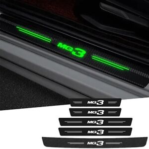 4Pcs MG3 Morris Garage Luminous Door Sill Carbon Fibre Protector Glow In Dark