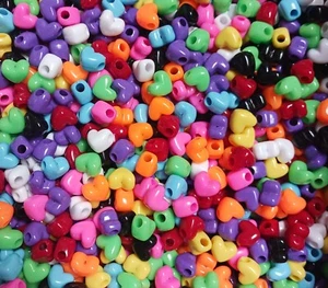 Multi Colors Heart shaped Pony Beads Horizontal hole made in USA beading crafts - Picture 1 of 1