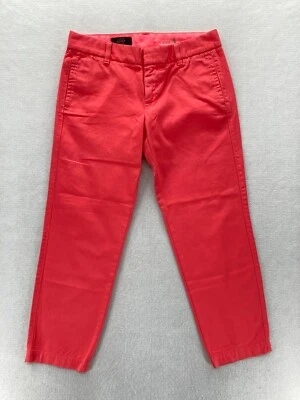 J.Crew Scout Pants Women's 4 Cropped Pink Cotton Chino Slim Leg Low Rise Preppy - Image 1 of 4