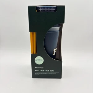 Set of 5 Starbucks Florida Inter. University Reusable Cold Cups & Straws - Picture 1 of 5