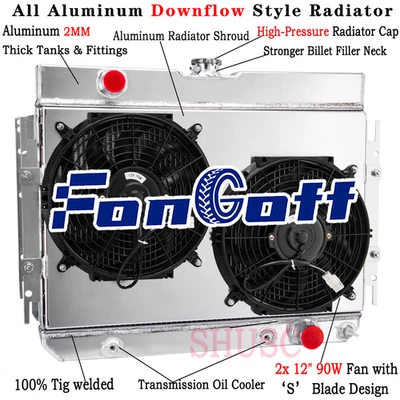 289 3 Row Radiator Shroud Fan For 1963-1968 Chevrolet Bel Air Biscayne Impala - Image 1 of 4