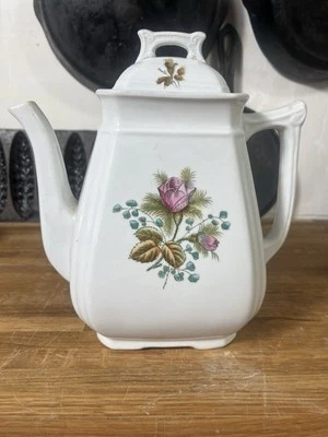 Antique ALFRED MEAKIN England Moss Rose Royal Ironstone Tea Coffee Pot - Image 1 of 4