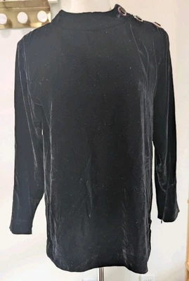 Yves Saint Laurent Vintage Black Velvet Top Button Shoulder Size 34 Viscose/Silk - Image 1 of 4