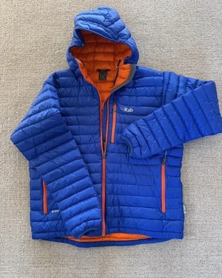 RAB NIKWAX Microlight Down Puffer Alpine Hooded Jacket Mens XL Coat Royal Blue - Image 1 of 4