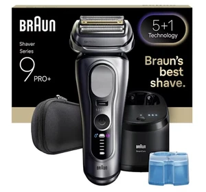 Rasoio Elettrico Trimmer Wet & Dry 6 Lame Argento Series 9 Pro+ 9667CC Braun - Foto 1 di 3