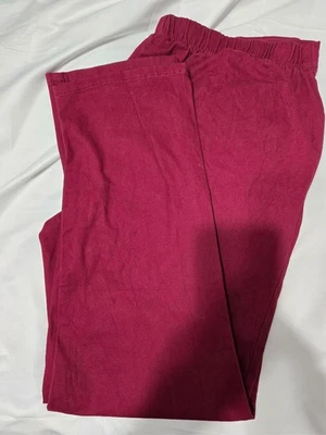 2X Average White Stag womens leggings NEW elastic waist super stretch twill wine - Image 1 of 2
