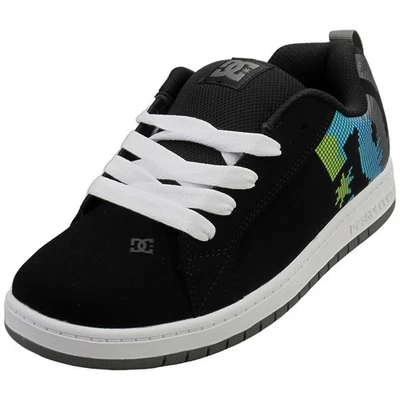 DC Shoes Court Graffik Kids Skate Trainers in Black Multicolour - 4 UK - Image 1 of 4