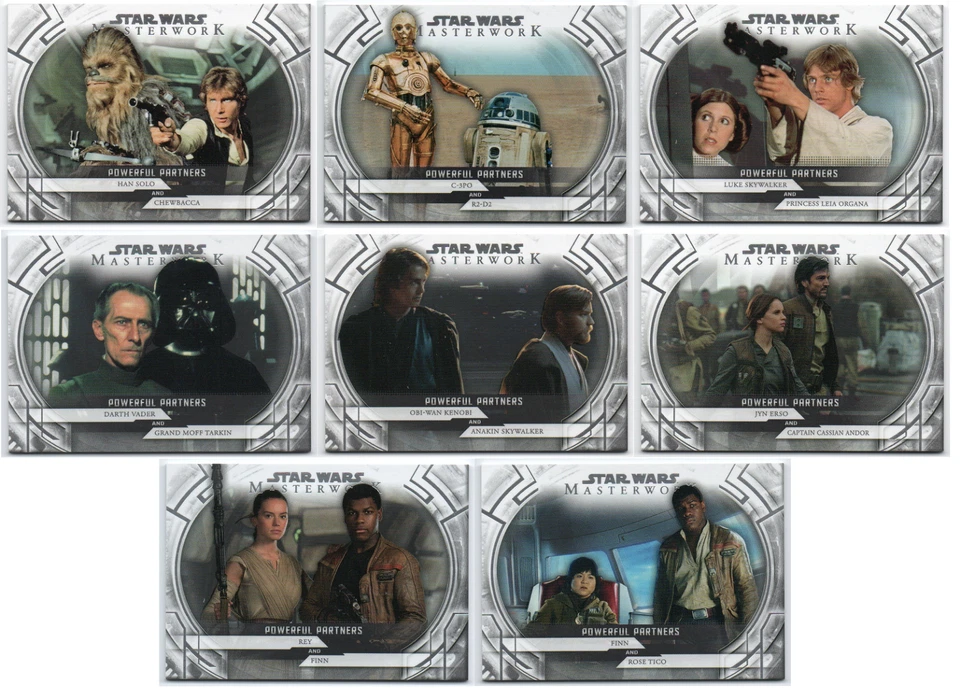 2018 Star Wars Masterwork Powerful Partners 8 Cards Complete Set - Image 1 of 1