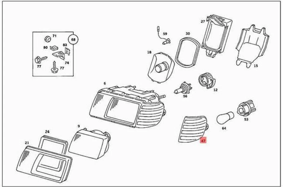 Luz de esquina derecha genuina MERCEDES W126 CLASE S 0008208421 Foto 1 de 1