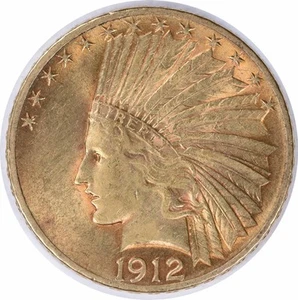 1912 $10 Gold Indian AU Uncertified #944 - Picture 1 of 2