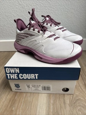 New K Swiss Speed Trac Women’s Tennis Pickleball Shoe, White Purple, Size 10 - Image 1 of 4