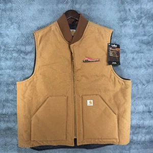 NEU Vintage Carhartt V01 BRN Weste Canvas Duck Brown Tan USA 2XL Tall BESTICKT - Bild 1 von 5