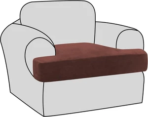 Stretch Velvet T Cushion Chair Covers for Living Room Armchair Sofa Cover Couch  - Picture 1 of 7
