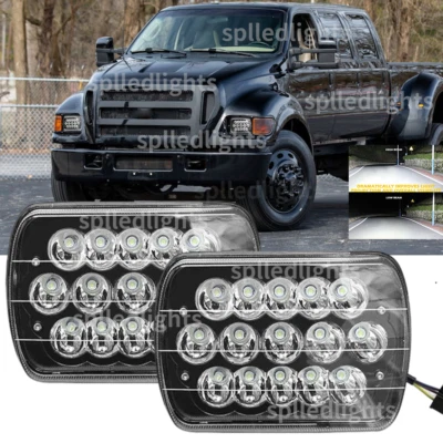 DOT approved 2pcs 7x6" LED Headlights Hi-Lo beam Fit Ford F-650 F-750 2000-2015 - Image 1 of 4