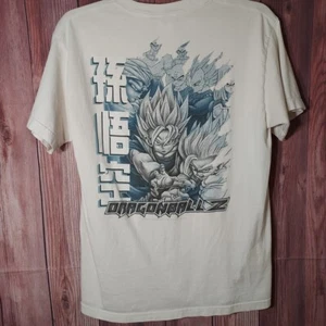 Vintage Dragon Ball Z Shirt Mens L White 2000 Bird Studios White Goku Flaws RARE - Picture 1 of 14