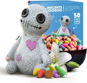 Inscents Voodoo Puppe - Keramik Räucherstäbchenhalter - Rückfluss Design - mit 50 Zapfen - Bild 1 von 6