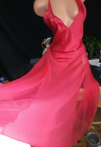 UNDERCOVER Vintage setoso NYLON Avant Garde abito trasparente negligee camicia da notte camicia da notte tulle l