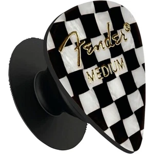 Fender Guitar Pick Shaped Phone Grip Checkered - Picture 1 of 4