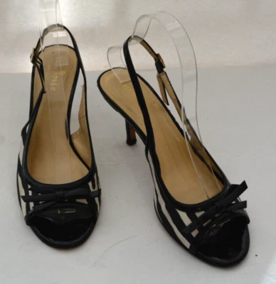 KATE SPADE NEW YORK ZEBRA ZAPATOS DE SALÓN NEGROS CON PUNTERA ABIERTA MUJER TALLA 8,5 *BUEN ESTADO* Foto 1 de 4