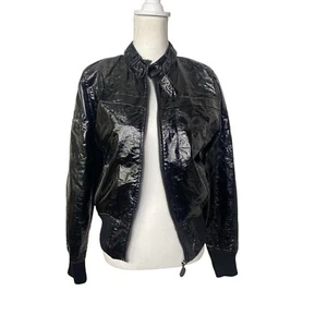 Authentic Rocawear Womens Moto Jacket Shiny Black Size Large - Picture 1 of 16