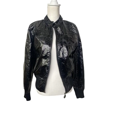 Authentic Rocawear Womens Moto Jacket Shiny Black Size Large - Image 1 of 4