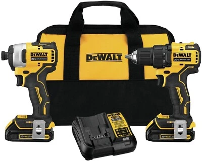 DeWalt DCK278C2 Cordless Drill Combo Kit, Atomic Compact Series - Image 1 of 4