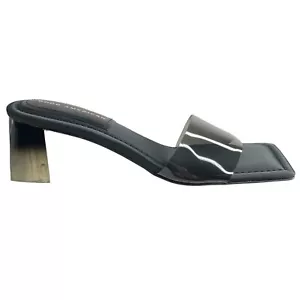Good American Shoes Mujer Talla 8 Negro Tacón de Bloque Sandalia Deslizante $129 Nuevo en Caja - Imagen 1 de 12