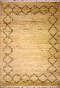 Rugstc 4x6 Senneh Gabbeh White Area Rug,Vegetable dye, Hand-Knotted,Wool Pile - Picture 1 of 5