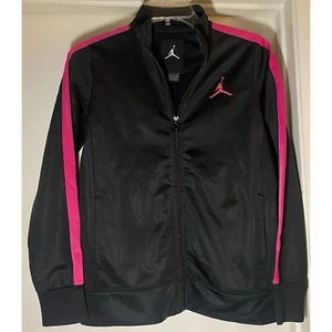 Girls Large Jordan Track Jacket Hot Pink Zip up Sweater - Picture 1 of 11