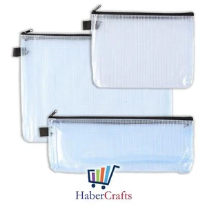 Tuff Bag Zip Wallet Clear Plastic Wallets Zipped Pouch File Pencil Case Folder  - Picture 1 of 14