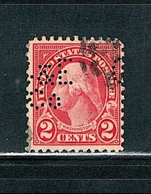 Nice US Single Perfins stamp , (used) - Image 1 of 2