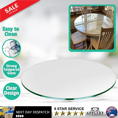 Dining Coffee Table Top Tempered Glass Round 600mm Thickness: 8mm Transparent - image 1 of 4
