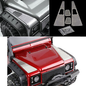 Hood Skid Plate Intake Grille Set for Land Rover Defender TRX-4 T4 RC Car
