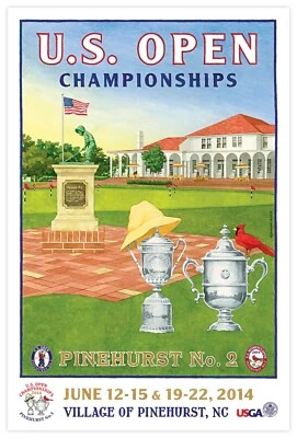 Póster de golf Lee Wybranski edición limitada 2014 US Open Pinehurst n.º 2 Foto 1 de 4