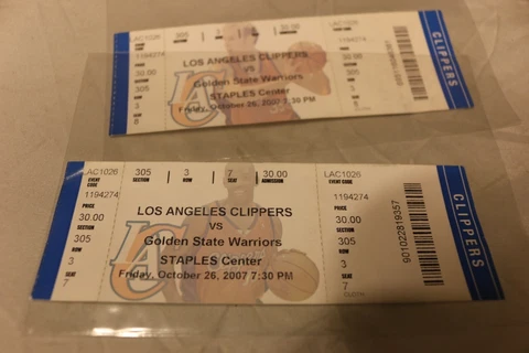 Los Angeles Clippers 2007 Ticket vs. Warriors Chris Kaman Ross Lot of 2 Cover