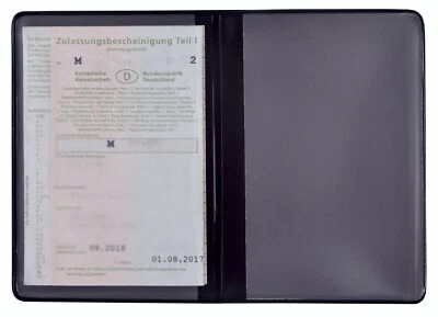 KFZ Schein Schutzhülle Schwarz NEU Fahrzeugschein Mappe Etui Ausweis Kartenhülle