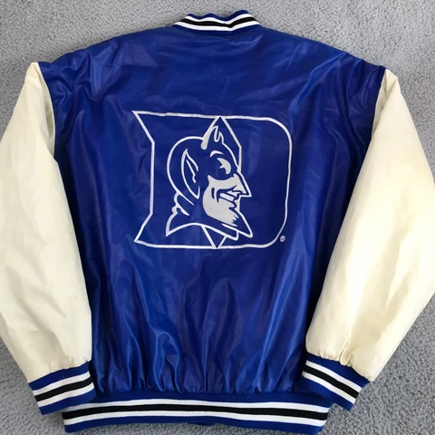 Duke University Jacket Men's XXL Blue Steve & Barry's Blue Devil Letterman Heavy Cover