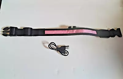 LED 粉色狗项圈狗尺寸小号可充电 LED - 3 套 — 第 1/4 张图片