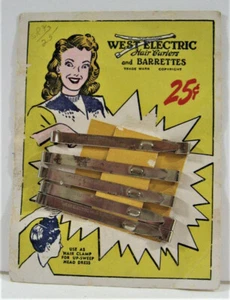 Vintage West Electric Hair Curlers On Store Disp Card W Elec. Phil Pa Old Stock - Picture 1 of 2