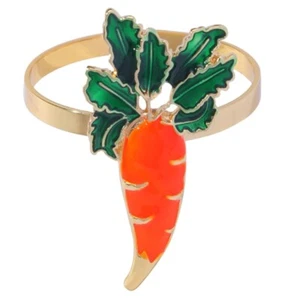 Pack of 6 Easter Napkin Rings Carrot Shape Napkin Buckles Easter Serviette Rings - Picture 1 of 8