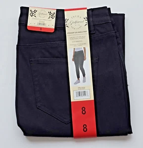 Jachs Girlfriend New York gerades Bein Knöchelhose 5 Taschen Jeans schwarz Größe 8 - Bild 1 von 13