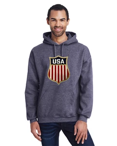 Official USA hockey Shield Chenille Logo hoodie - Picture 1 of 5