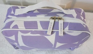 Clinique lila * weiß quadratisch Canvas Make-up Tasche-Reißverschluss-9 x 6-Neu ohne Etikett - Bild 1 von 4