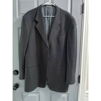 GIORGIO ARMANI Le Collezioni Men's Black Sport Coat Blazer Sz 42L Wool Executive - Image 1 of 4